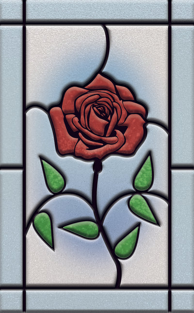 Rose Glass Window Overlay